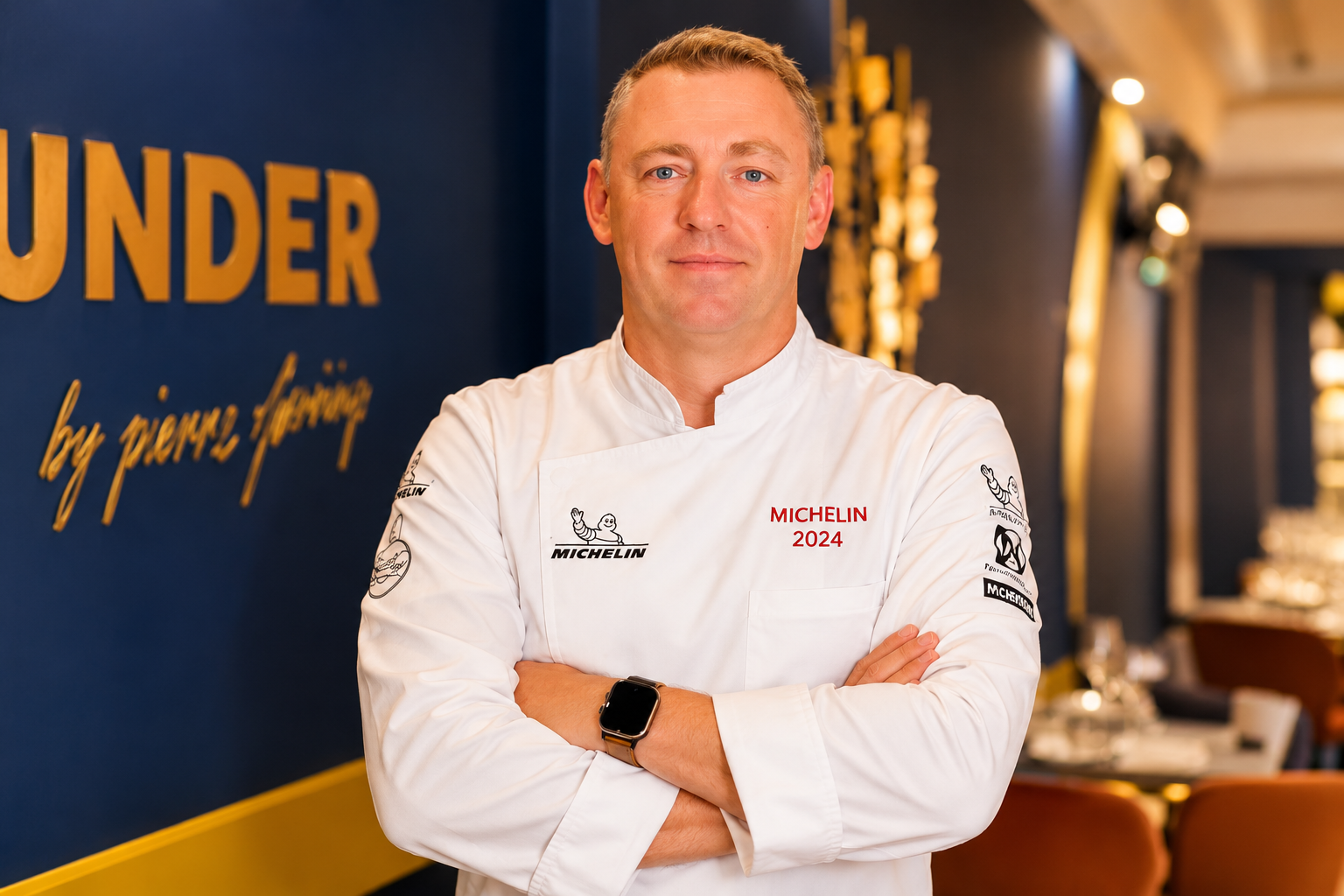 Chef Justin Jennings in his chef whites at Downunder by Justin Jennings