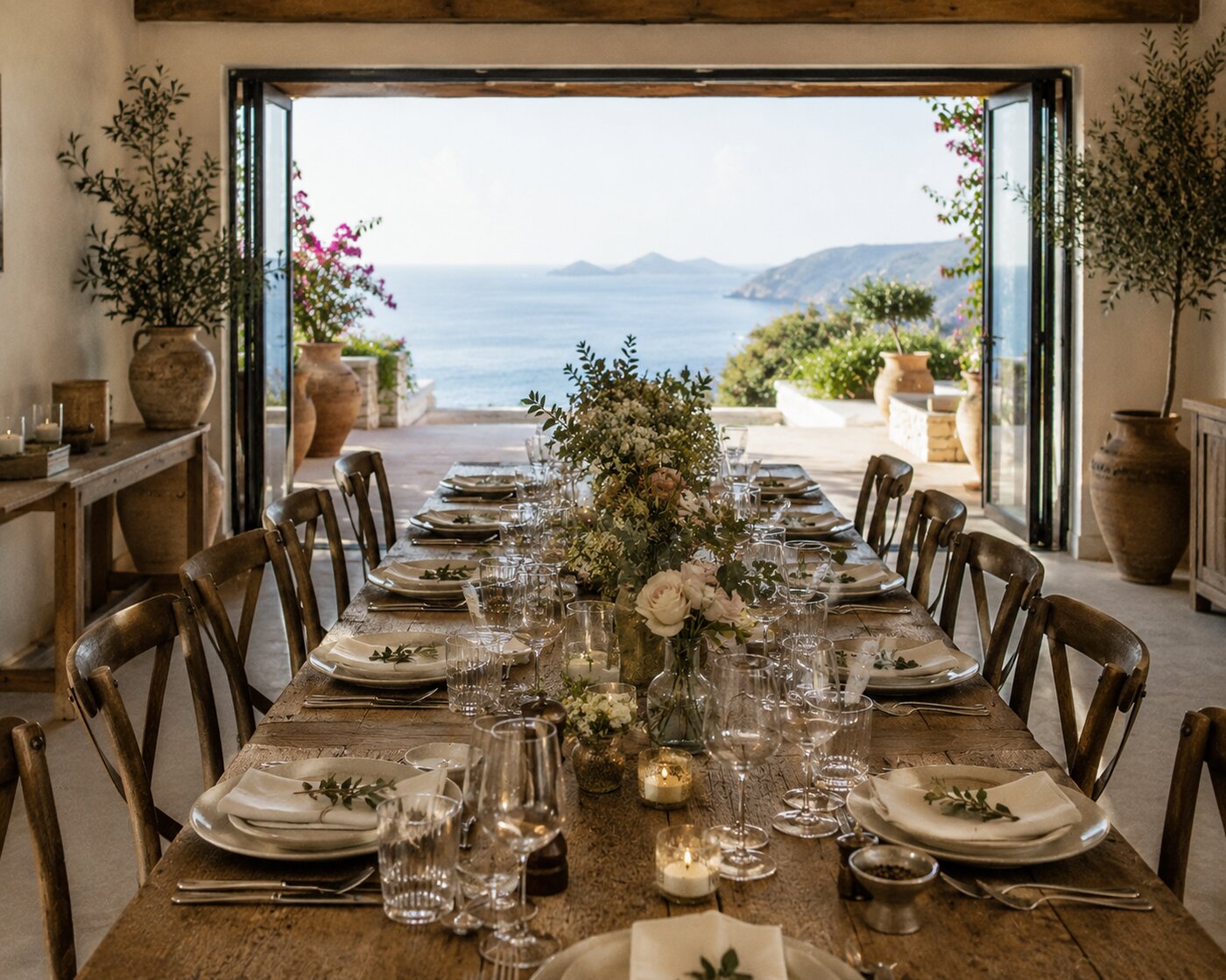 Villa or yacht private dining