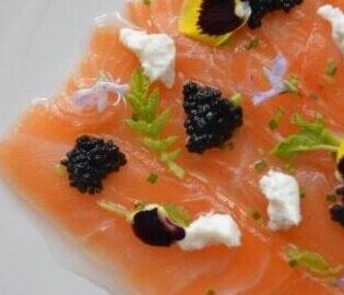 Vanilla & Sake Cured Salmon Carpaccio